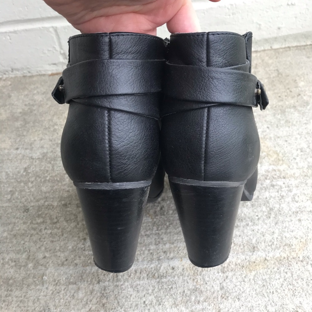 American Eagle Black Heeled Strap Ankle Boots - Picture 7 of 8